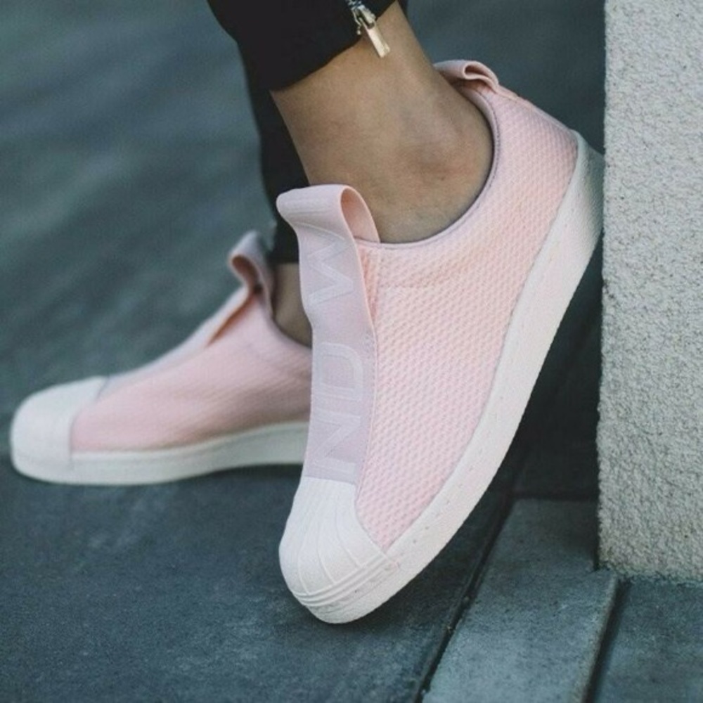 ADIDAS SUPERSTAR SLIP ON SNEAKERS RARE PINK 2017 SIZE 8 NEW WITH TAGS